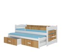 Gulta ADRK Furniture Tiarro 80x180 cm ar sānu aizsardzību, brūna/balta