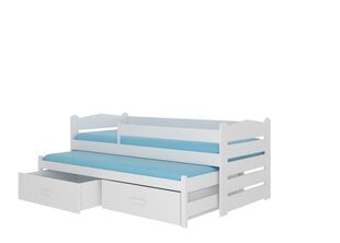 Bērnu gulta Adrk Furniture Tiarro 80x180 cm ar sānu aizsardzību, balta/gaiši pelēka cena un informācija | Bērnu gultas | 220.lv