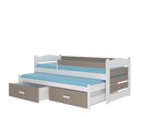 Bērnu gulta Adrk Furniture Tiarro 80x180 cm ar sānu aizsardzību, balta/gaiši brūna
