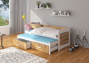 Bērnu gulta Adrk Furniture Tiarro 90x200 cm, balta/brūna цена и информация | Детские кровати | 220.lv