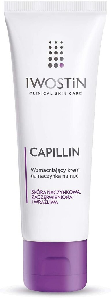 Nakts sejas krēms kuperozai ādai Iwostin Capillin, 40 ml цена и информация | Sejas krēmi | 220.lv