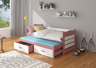 Детская кровать ADRK Furniture Tiarro 90x200 см, розовая/белая цена и информация | Детские кровати | 220.lv