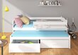 Bērnu gulta Adrk Furniture Tiarro 90x200 cm ar sānu aizsardzību, balta/gaiši brūna цена и информация | Bērnu gultas | 220.lv