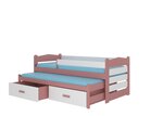 Детская кровать Adrk Furniture Tiarro 90x200 см с боковой защитой, розовая/белая