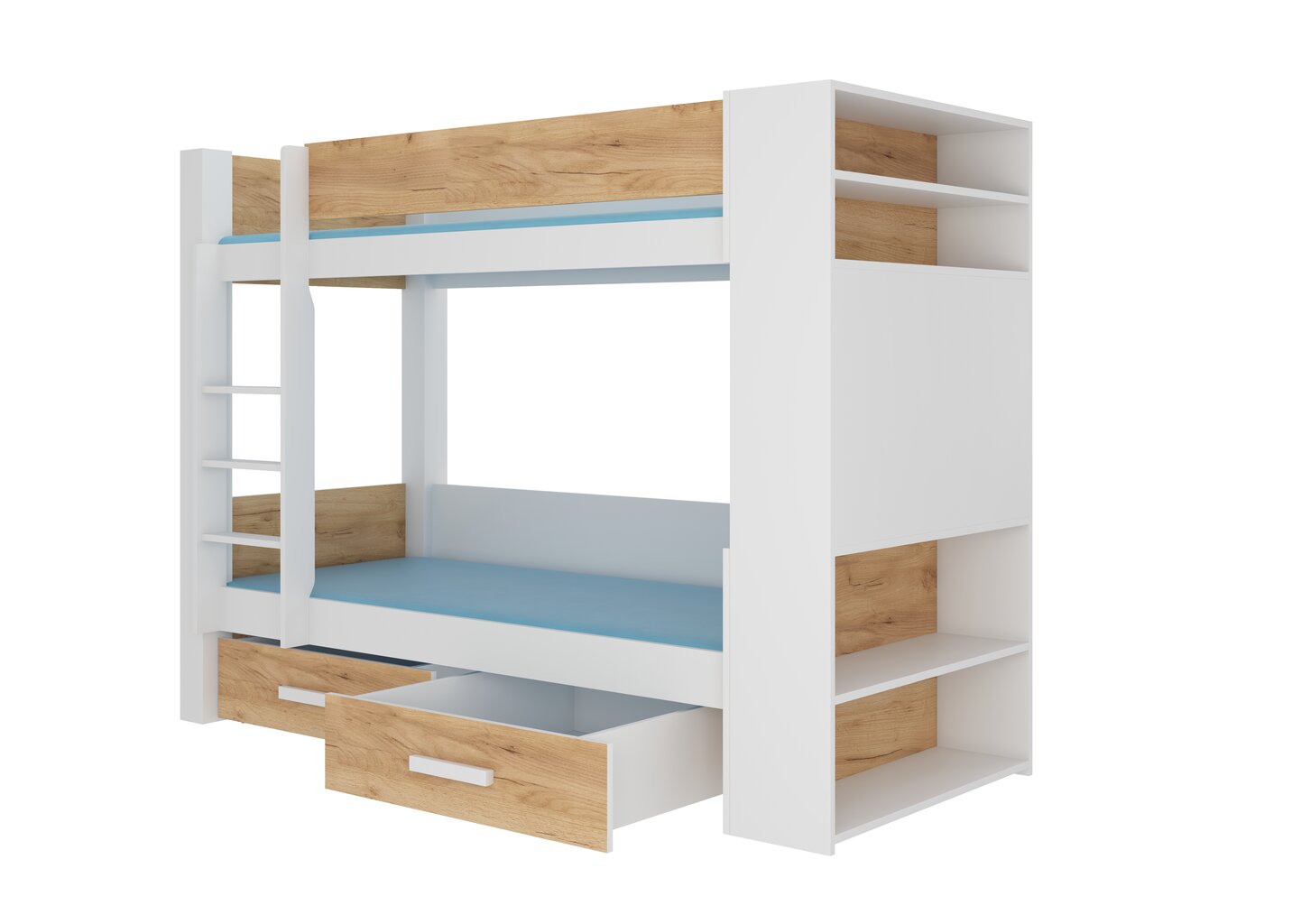 Gulta ADRK Furniture Garet 80x180cm, balta/brūna цена и информация | Bērnu gultas | 220.lv