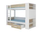 Gulta ADRK Furniture Garet 80x180cm, balta/ozola krāsas