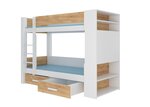 Gulta ADRK Furniture Garet 90x200cm, balta/gaiši brūna