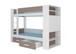 Gulta ADRK Furniture Garet 90x200cm, balta/pelēka