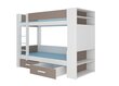 Gulta ADRK Furniture Garet 90x200cm, balta/pelēka цена и информация | Bērnu gultas | 220.lv