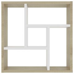 vidaXL - sienas plaukts, balta un ozolkoka krāsa, 45,1x16x45,1 cm cena un informācija | Plaukti | 220.lv