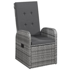 vidaXL - atgāžami dārza krēsli, 2 gab., matrači, PE rotangpalma, pelēki cena un informācija | Dārza krēsli | 220.lv