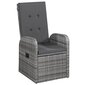 vidaXL - atgāžami dārza krēsli, 2 gab., matrači, PE rotangpalma, pelēki цена и информация | Dārza krēsli | 220.lv