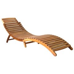 vidaXL Garden - sauļošanās krēsls ar matraci, akācijas masīvkoks cena un informācija | Sauļošanās krēsli | 220.lv