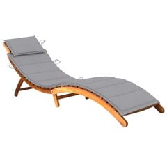 vidaXL Garden - sauļošanās krēsls ar matraci, akācijas masīvkoks цена и информация | Шезлонги | 220.lv