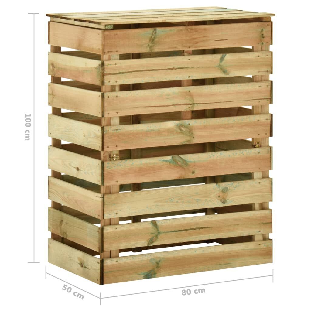 vidaXL - dārza komposta tvertnes, 4 gab., 80x50x100cm, impregnēta priede цена и информация | Komposta kastes un āra konteineri | 220.lv