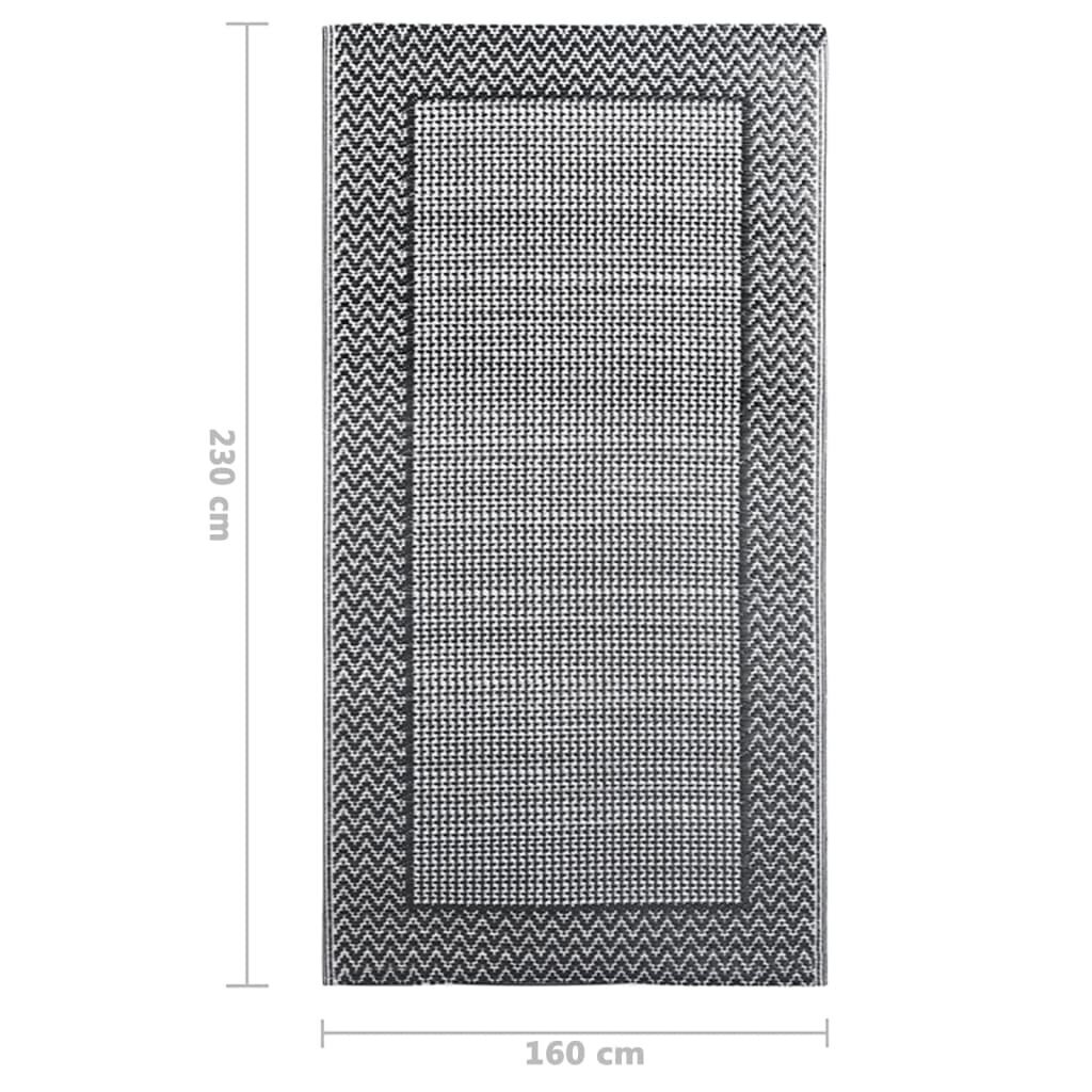vidaXL - āra paklājs, pelēks, 160x230cm, PP cena un informācija | Paklāji | 220.lv