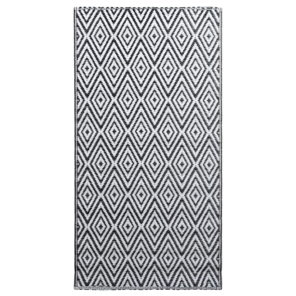 vidaXL - āra paklājs, balts un melns, 160x230cm, PP цена и информация | Paklāji | 220.lv
