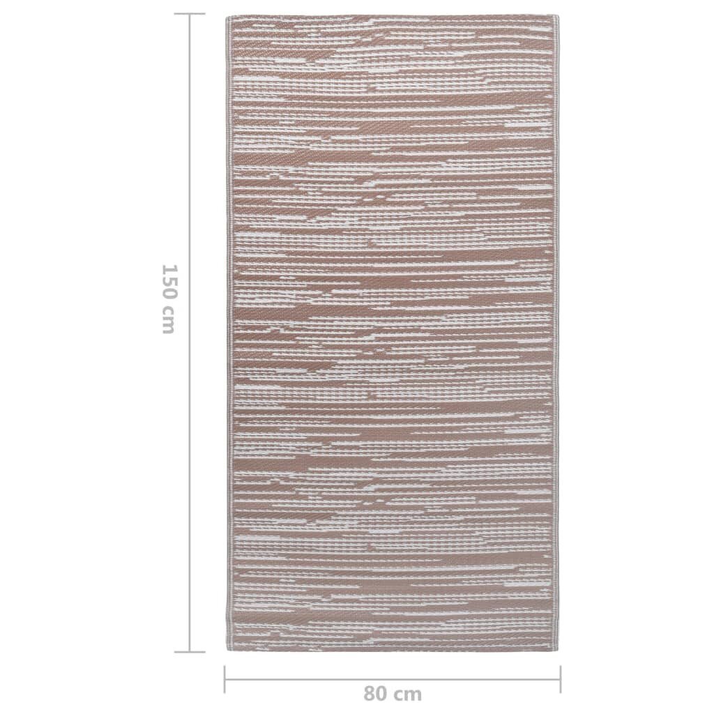 vidaXL - āra paklājs, brūns, 80x150cm, PP cena un informācija | Paklāji | 220.lv