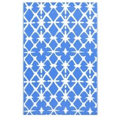vidaXL - āra paklājs, zils un balts, 120x180cm, PP cena un informācija | Paklāji | 220.lv
