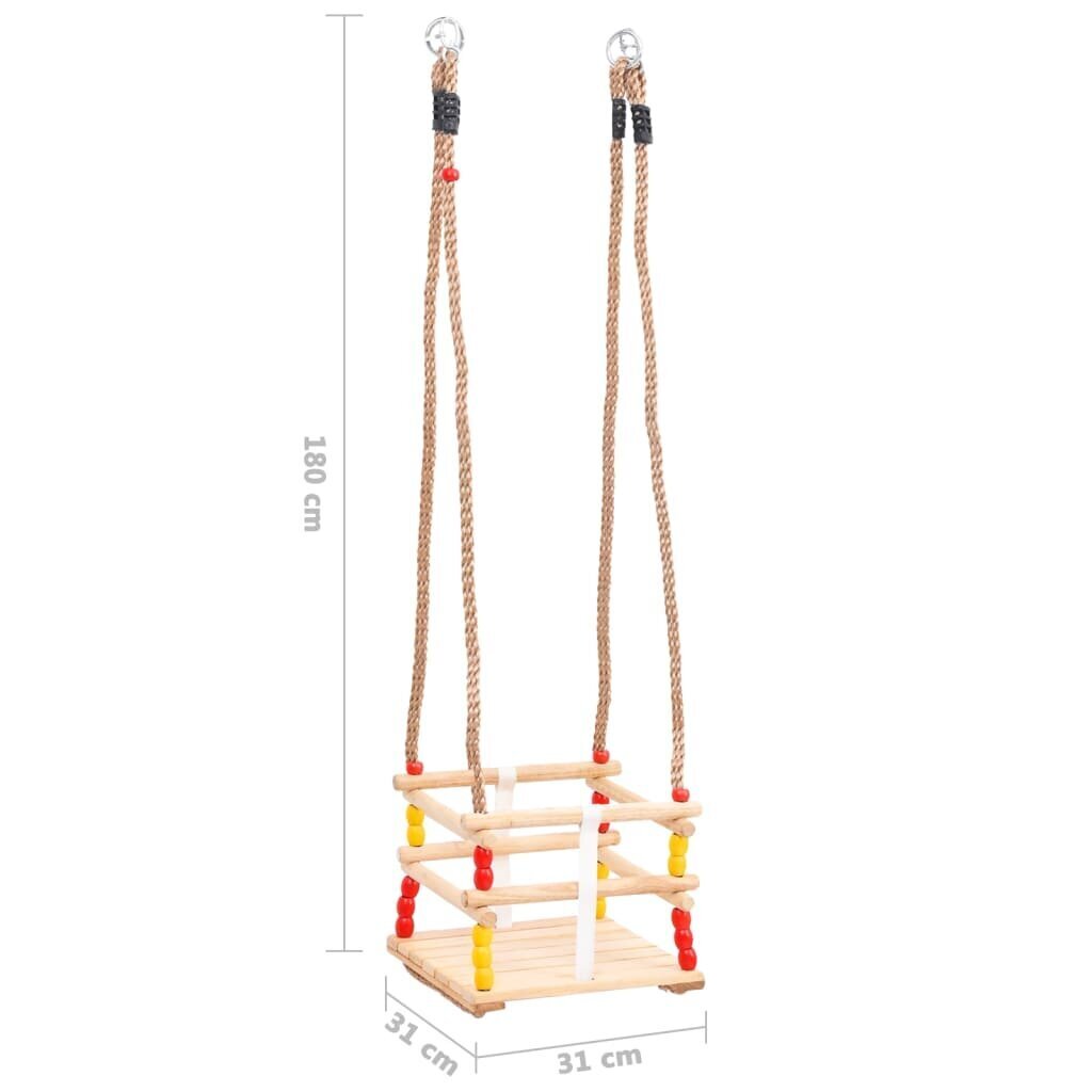 vidaXL - bērnu šūpoles ar drošības jostu, masīva priede цена и информация | Šūpoles | 220.lv