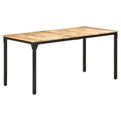 vidaXL - pusdienu galds, 160x80x76cm, neapstrādāta mango koks цена и информация | Кухонные и обеденные столы | 220.lv
