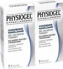 Mitrinošs sejas gels sausai un jutīgai ādai Physiogel 2x150 ml цена и информация | Средства для очищения лица | 220.lv