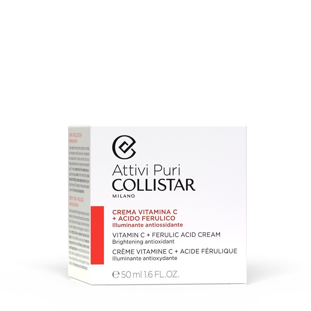 Izgaismojošais sejas krēms Collistar Attivi Puri Vitamine C + Ferulic Acid, 50 ml цена и информация | Sejas krēmi | 220.lv