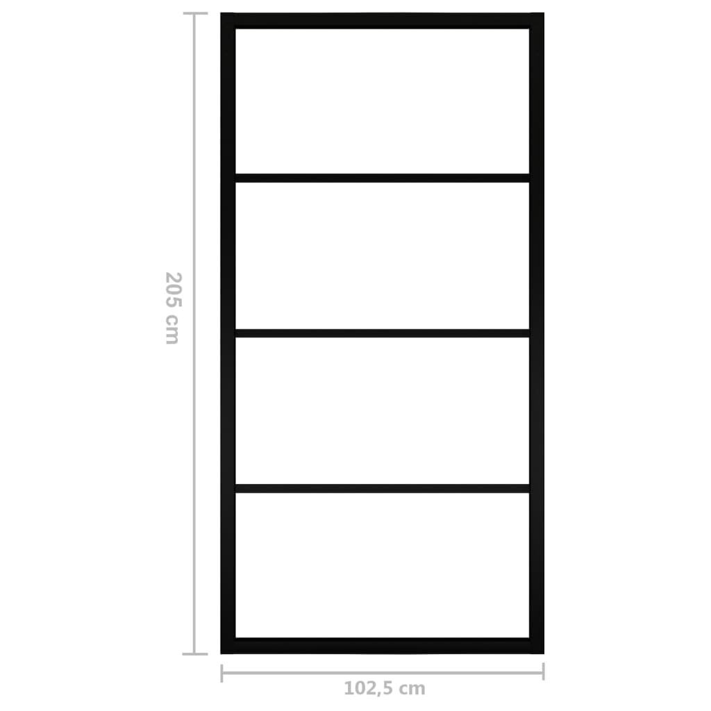 vidaXL - bīdāmās durvis, melnas, 102,5x205cm, alumīnija un ESG stikls cena un informācija | Iekšdurvis | 220.lv