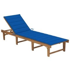 vidaXL - saliekamais sauļošanās krēsls ar matraci, cietu akāciju цена и информация | Шезлонги | 220.lv