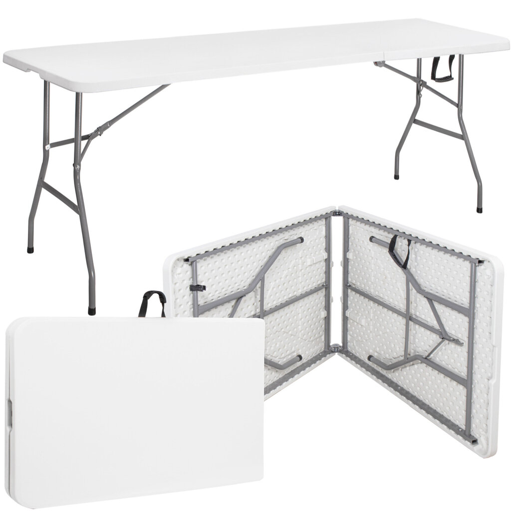 Saliekamais galds Springos, 240x75 cm, balts цена и информация | Dārza galdi | 220.lv