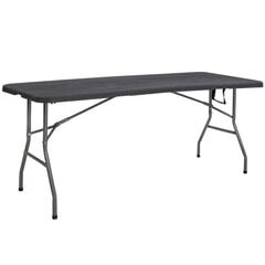 Saliekams galds Springos GF0052, 180 cm, melns cena un informācija | Dārza galdi | 220.lv