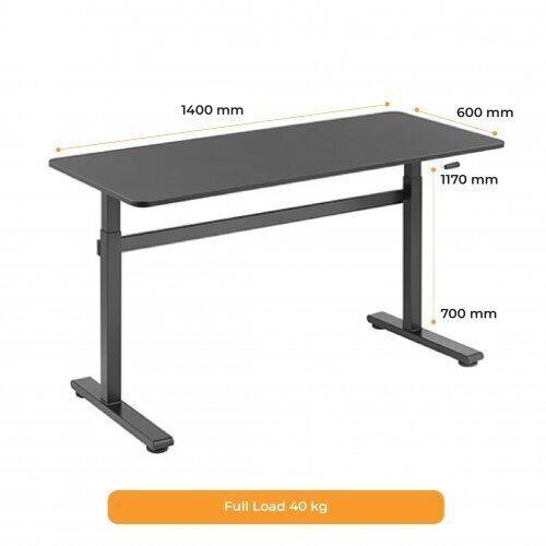 Regulējama augstuma galds UP UP Loki, melns цена и информация | Datorgaldi, rakstāmgaldi, biroja galdi | 220.lv