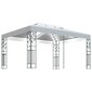 vidaXL - dārza mēbeles ar spuldzēm un dubultu jumtu, baltas, 3x4m цена и информация | Dārza nojumes un lapenes | 220.lv