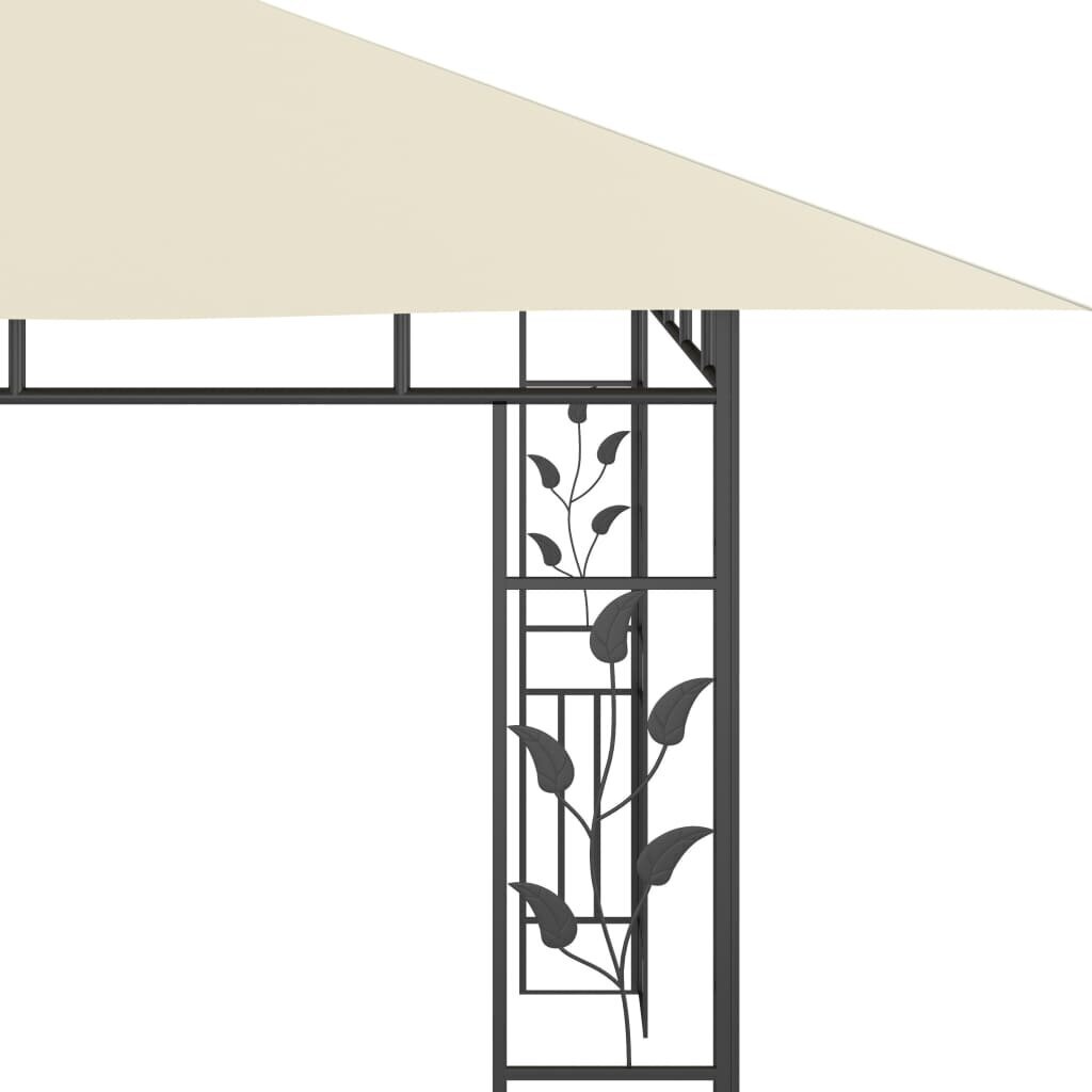 vidaXL - dārza mēbeles ar kukaiņu tīklu un spuldzēm, krēms, 4x3x2,73m цена и информация | Dārza nojumes un lapenes | 220.lv