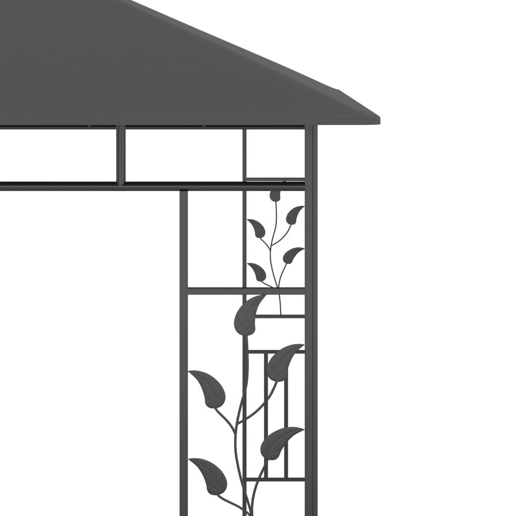 vidaXL - dārza mēbeles ar kukaiņu sietu un spuldzēm, antracīta krāsas, 3x3x2,73m, 180g / m² цена и информация | Dārza nojumes un lapenes | 220.lv