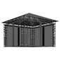 vidaXL - dārza mēbeles ar kukaiņu sietu un spuldzēm, antracīta krāsas, 3x3x2,73m, 180g / m² cena un informācija | Dārza nojumes un lapenes | 220.lv