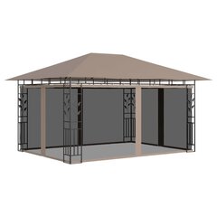 vidaXL - dārza mēbeles ar kukaiņu sietu un spuldzēm, 4x3x2,73m, 180g / m² цена и информация | Беседки | 220.lv