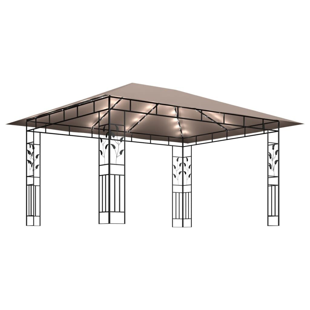 vidaXL - dārza mēbeles ar kukaiņu sietu un spuldzēm, 4x3x2,73m, 180g / m² cena un informācija | Dārza nojumes un lapenes | 220.lv