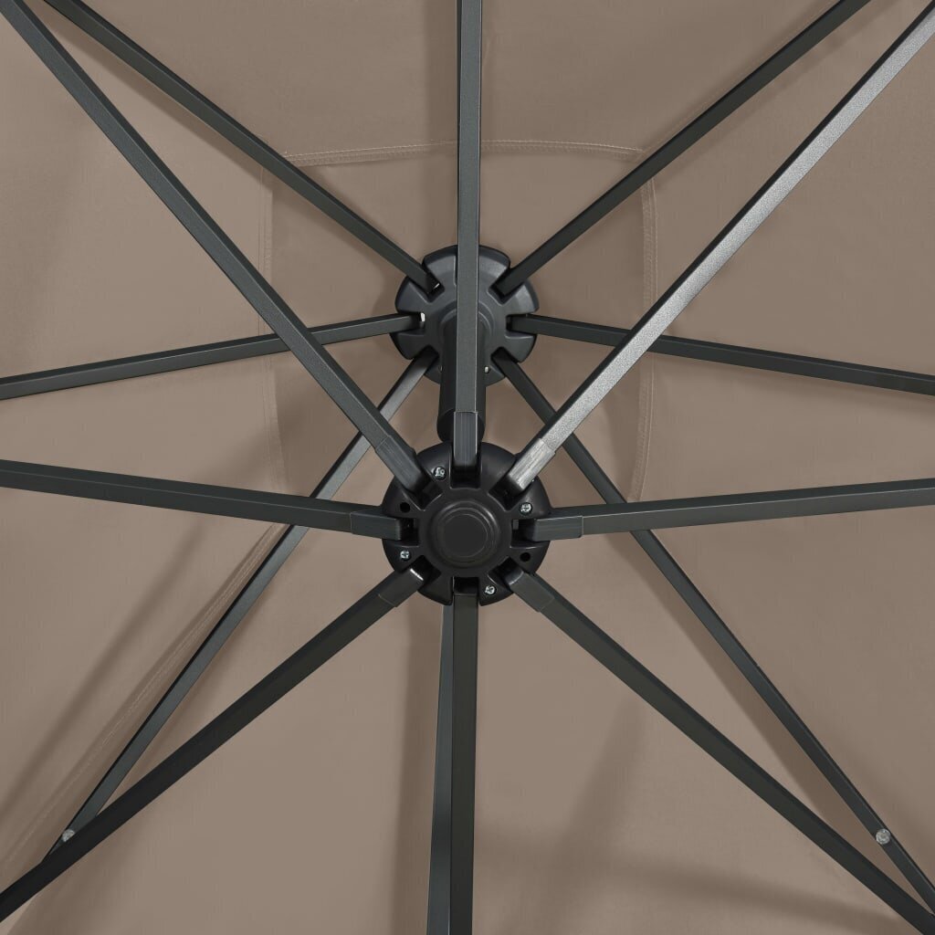 vidaXL Arm lietussargs ar stabu un LED spuldzēm, 250cm cena un informācija | Saulessargi, markīzes un statīvi | 220.lv