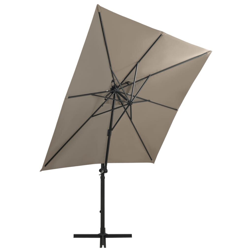 vidaXL Arm lietussargs ar stabu un LED spuldzēm, 250cm cena un informācija | Saulessargi, markīzes un statīvi | 220.lv