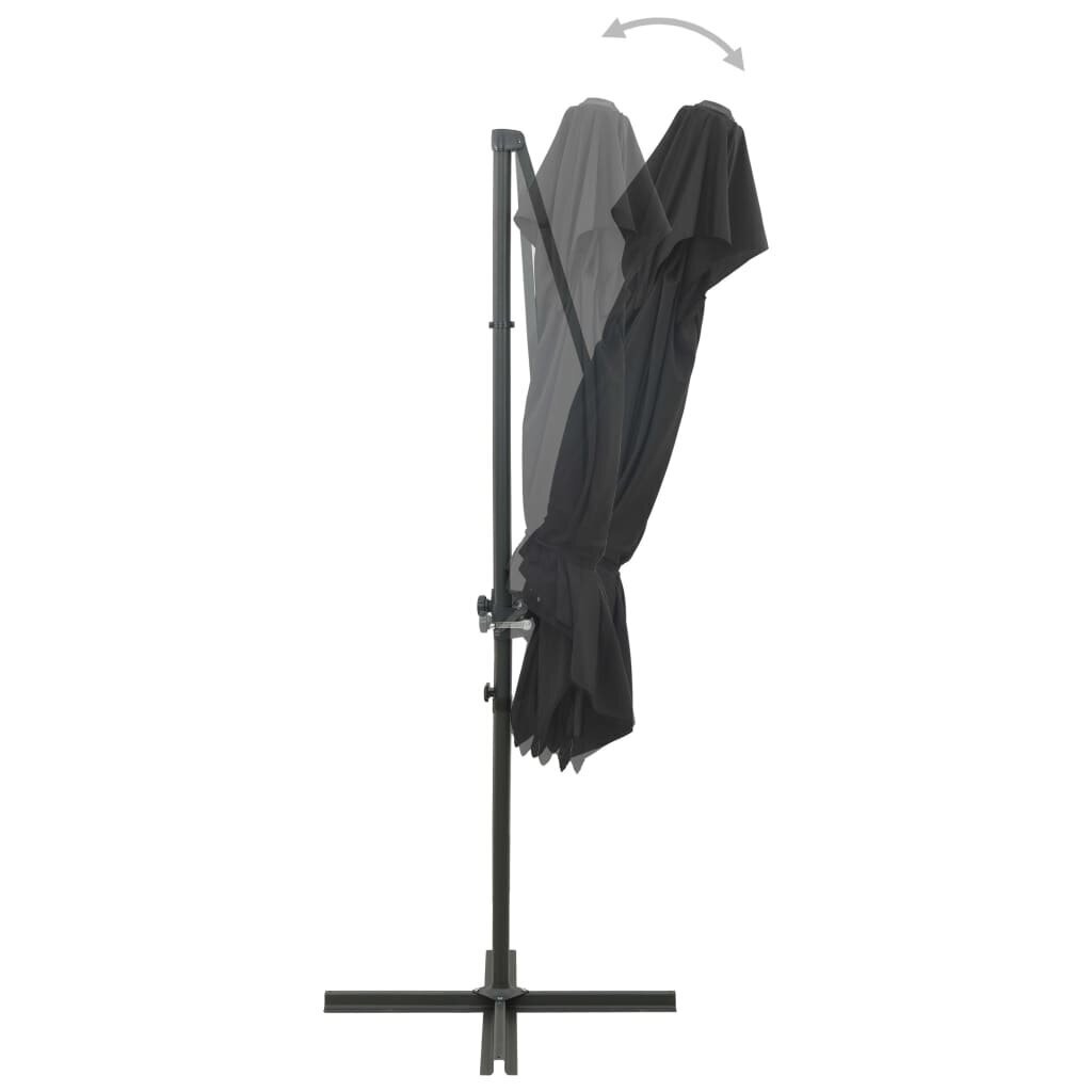 vidaXL Arm lietussargs ar dubultu virsu, antracīts, 250x250cm цена и информация | Saulessargi, markīzes un statīvi | 220.lv