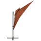 vidaXL Arm lietussargs ar dubultu virsu, terakotas krāsā, 250x250cm цена и информация | Saulessargi, markīzes un statīvi | 220.lv