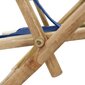 vidaXL - atpūtas krēsls, tumši zils, bambuss un audums цена и информация | Dārza krēsli | 220.lv