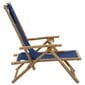 vidaXL - atpūtas krēsls, tumši zils, bambuss un audums cena un informācija | Dārza krēsli | 220.lv
