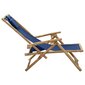 vidaXL - atpūtas krēsls, tumši zils, bambuss un audums цена и информация | Dārza krēsli | 220.lv