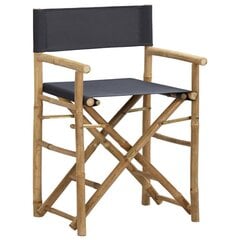 vidaXL - režisora krēsli, 2 gab., pelēki, bambusa un auduma cena un informācija | Dārza krēsli | 220.lv