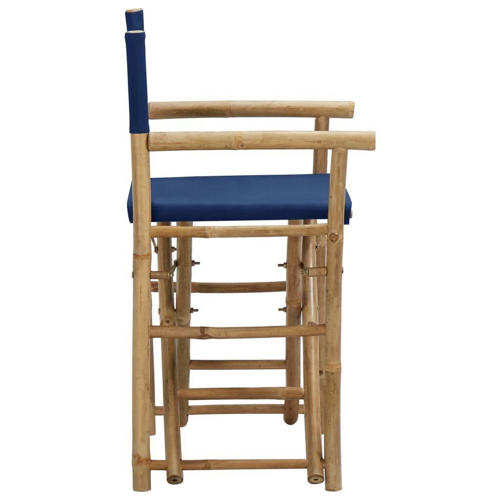 vidaXL - režisora krēsli, 2 gab., zili, bambusa un auduma cena un informācija | Dārza krēsli | 220.lv