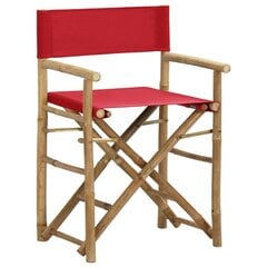 vidaXL - režisora krēsli, 2 gab., sarkani, bambusa un auduma cena un informācija | Dārza krēsli | 220.lv
