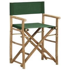 vidaXL - režisora krēsli, 2 gab., zaļš, bambuss un audums cena un informācija | Dārza krēsli | 220.lv