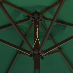 vidaXL lietussargs ar LED, zaļā krāsā, 200x211cm, alumīnijs цена и информация | Зонты, маркизы, стойки | 220.lv